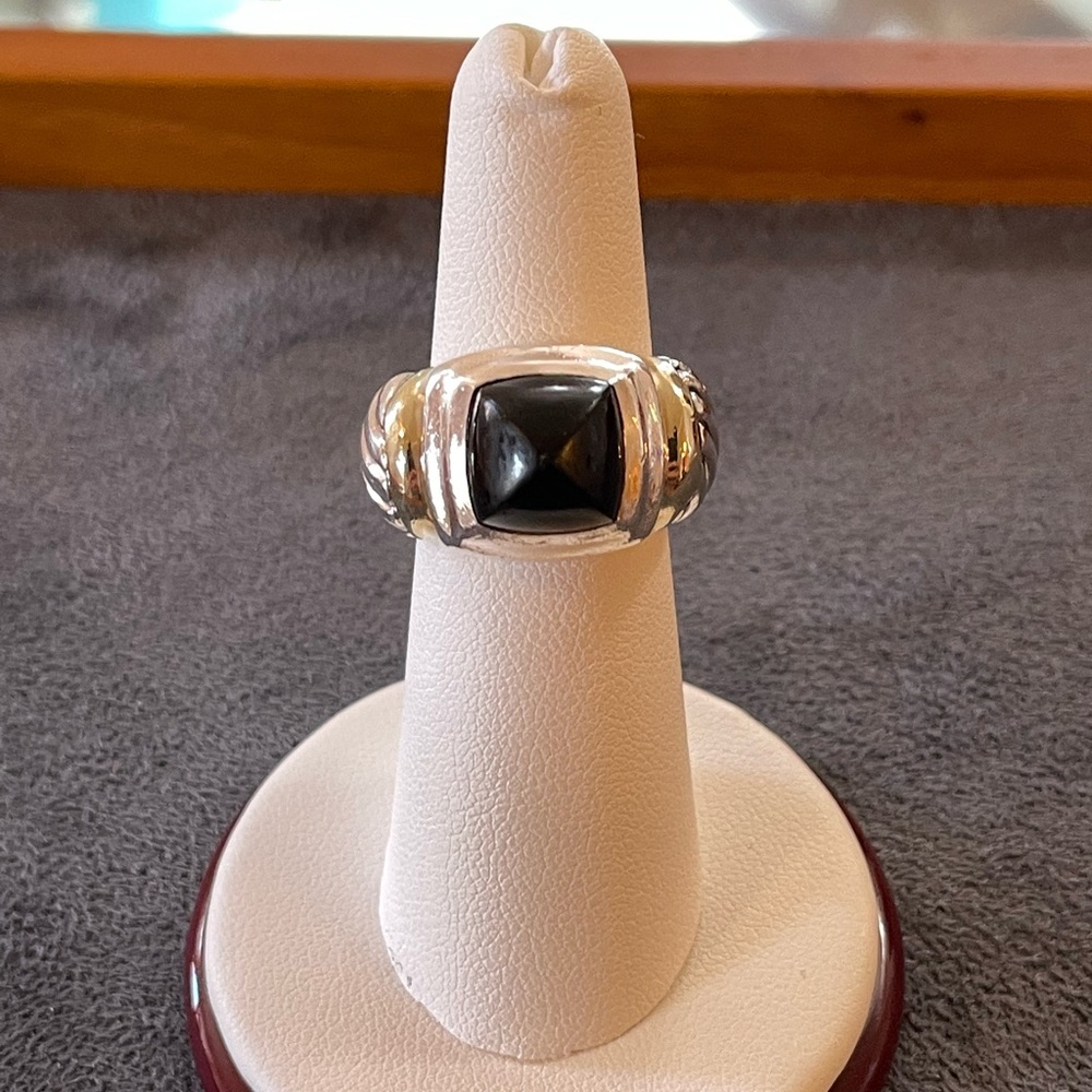 Vintage David Yurman Albion Ring with Black Onyx 6